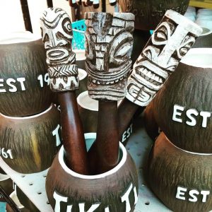 Tiki Ti Coconut Mugs with Custom Muddlers